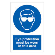 Eye Protection Must Be Worn In This Area Sign